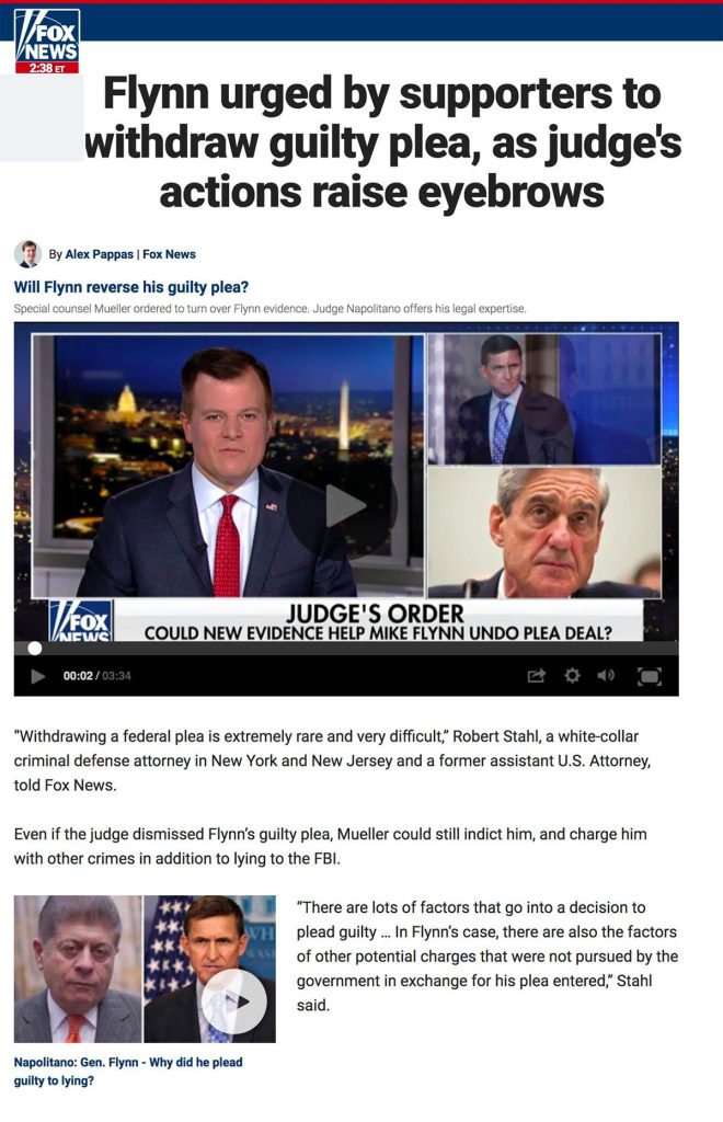 Fox News Interviews Robert G. Stahl, Esq. on Plea Reversal for Gen. Michael Flynn